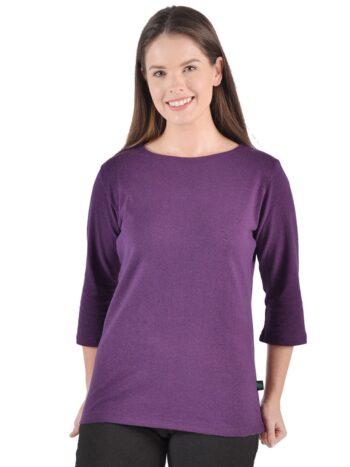 Efforts – Hemp 3/4 Sleeve Boat Neck Top Tees & Tanks GOTS Certified Organic Cotton Efforts - Hemp 3/4 Sleeve Boat Neck Top