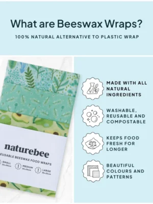 Nature Bee Beeswax Wraps – Variety Pack Household Designed in Canada