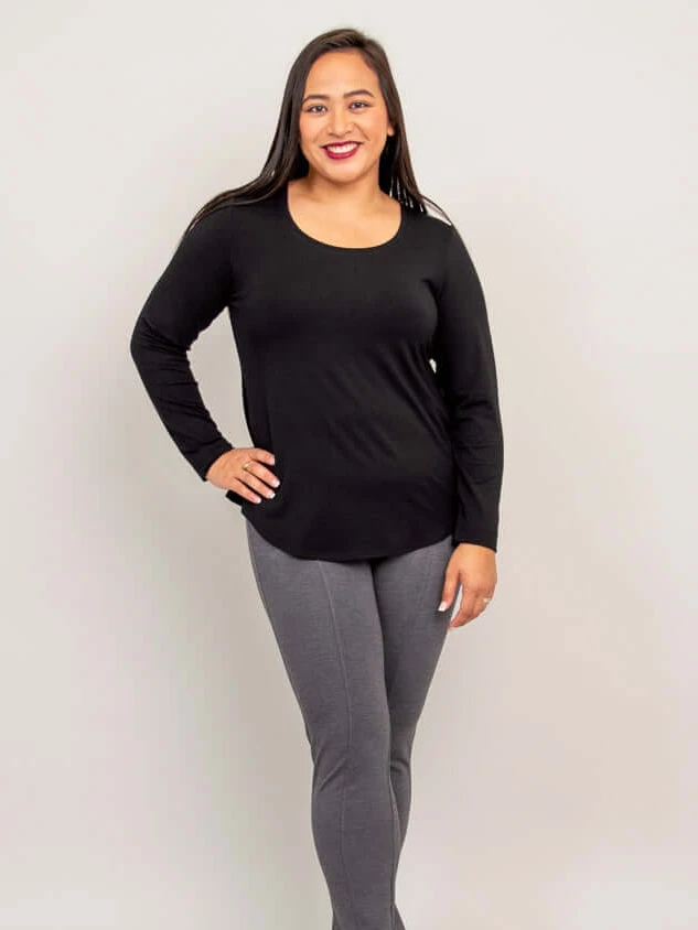 Blue Sky – Tessa Long Sleeve Tees & Tanks Bamboo Blue Sky - Tessa Long Sleeve - Image 2