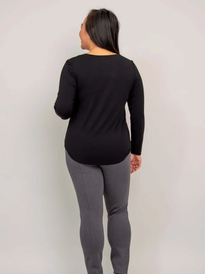 Blue Sky – Tessa Long Sleeve Tees & Tanks Bamboo Blue Sky - Tessa Long Sleeve - Image 3