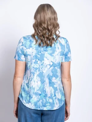 Blue Sky – Tessa Tee Printed Tees & Tanks Bamboo Blue Sky – Tessa Tee Printed Tees & Tanks Bamboo