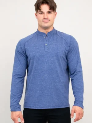 Blue Sky – Mens Henley Shirt CLOTHING - MENS Bamboo Blue Sky – Mens Henley Shirt CLOTHING - MENS Bamboo