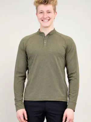 Blue Sky – Mens Henley Shirt CLOTHING - MENS Bamboo Blue Sky - Mens Henley Shirt