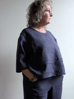 Bryn Walker – Pintuck Shirt – Light Linen Tops & Blouses 100% linen
