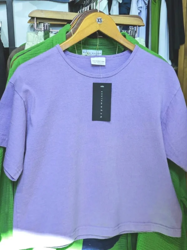 Bryn Walker -  Short Sleeve Crop Crew - Pacific Cotton - Image 2