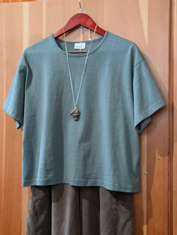 Bryn Walker -  Short Sleeve Crop Crew - Pacific Cotton