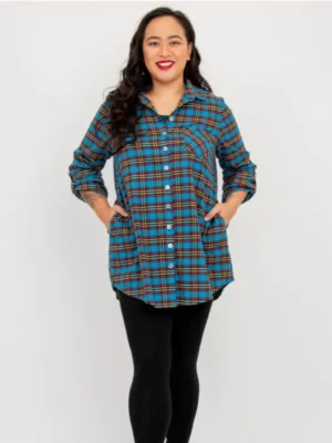 Blue Sky – Celine Tunic – Cotton Plaid Dresses 100% cotton