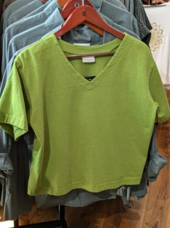 Bryn Walker – Short Sleeved Crop V-neck – Pacific Cotton Tees & Tanks Bryn Walker