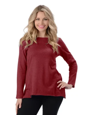 Efforts hemp long sleeve fluid burgandy