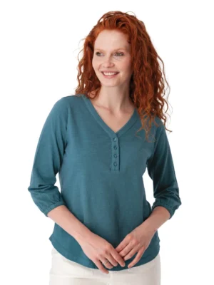 Old Ranch - Este 3/4 Sleeve Organic Cotton Henley