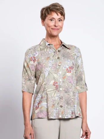 Blue Sky – Lorine Top – Print Tops & Blouses Bamboo Blue Sky – Lorine Top – Print Tops & Blouses Bamboo