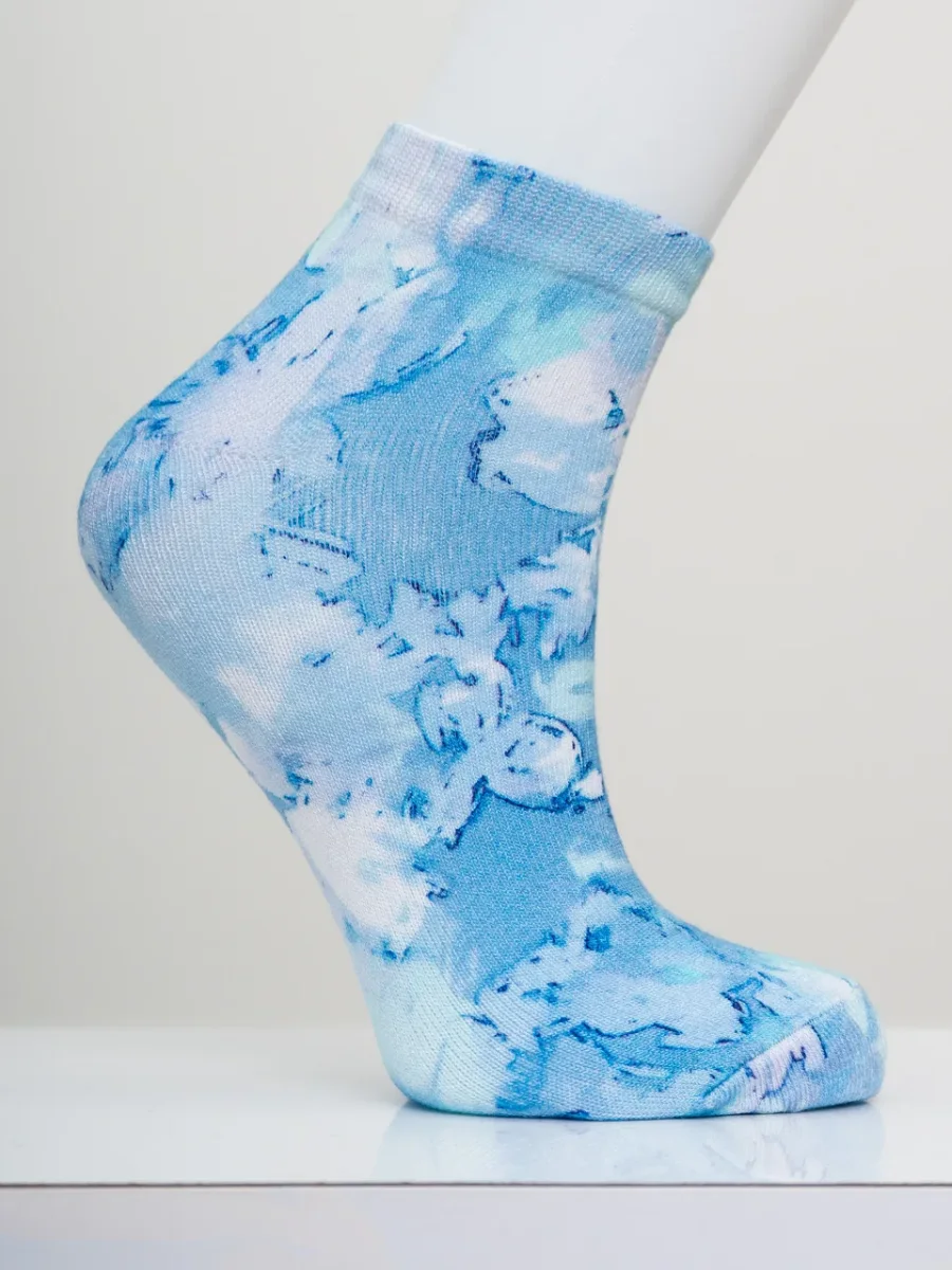 Blue Sky – Ladies Printed Ankle Socks Accessories Bamboo Blue Sky - Ladies Printed Ankle Socks - Image 5