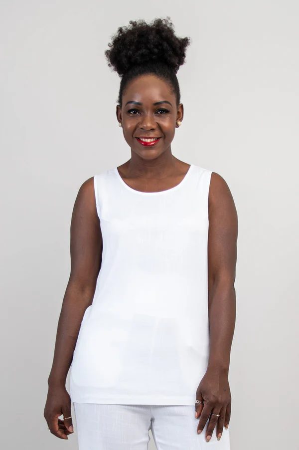 Blue Sky – Dena Tank – Linen Bamboo Tees & Tanks Bamboo Blue Sky - Dena Tank - Linen Bamboo - Image 2