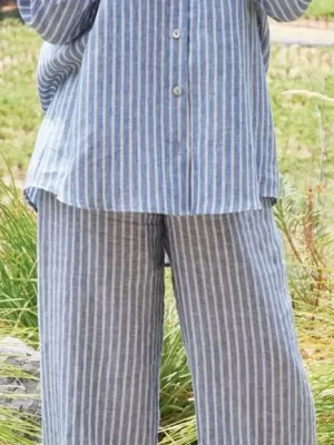 Bryn Walker - Button Pant Stripe Linen