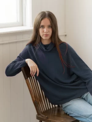 Echo Verde – Boyfriend Mock Neck Sweater Sweaters & Sweatshirts Cashmere