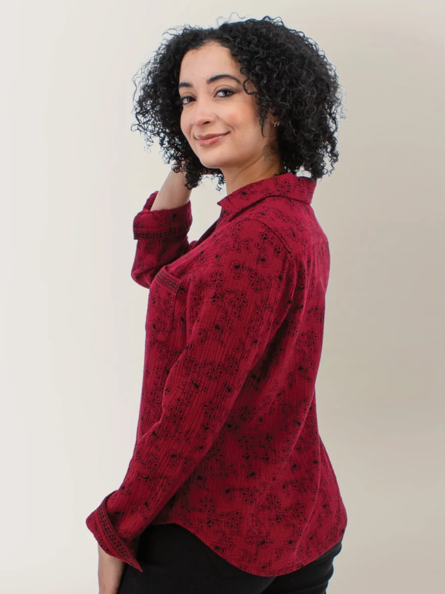 Aventura Clothing – Gramercy Floral Button Up Shirt Tops & Blouses Aventura Aventura Clothing - Gramercy Floral Button Up Shirt - Image 3