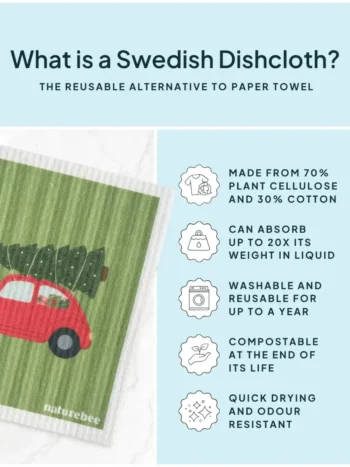 Nature Bee – Swedish Dishcloths Holiday Prints Household Household Cleaners