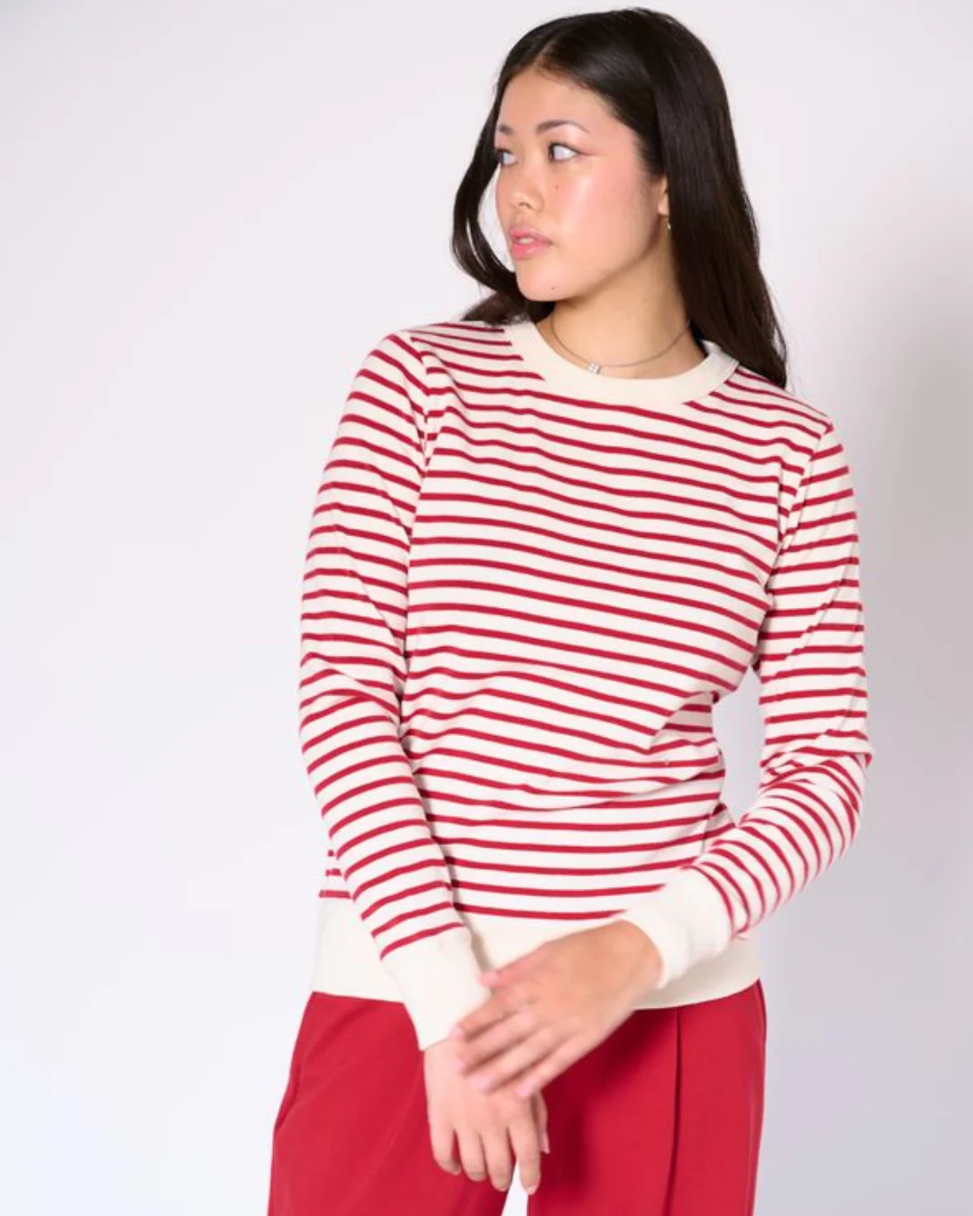 Preloved – Genevieve Stripe Crew Neck Top Tees & Tanks Designed in Canada Preloved - Genevieve Stripe Crew Neck Top
