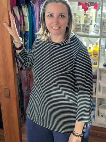 Gilmour Terrific Tee 3/4 Sleeve Stripe Tees & Tanks Bamboo