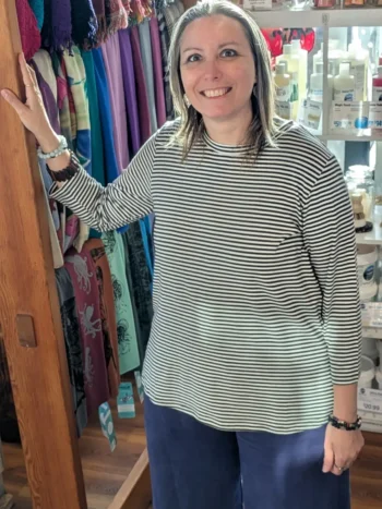 Gilmour Terrific Tee 3/4 Sleeve Stripe Tees & Tanks Bamboo