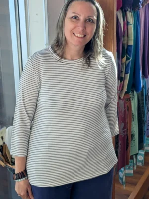 Gilmour Terrific Tee 3/4 Sleeve Stripe Tees & Tanks 3/4 Sleeve