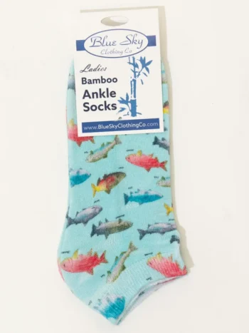 Blue Sky – Ladies Printed Ankle Socks Accessories Bamboo