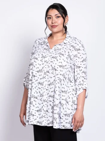 Blue Sky – Celine Tunic Bamboo Linen Printed Dresses & Tunics Bamboo Blue Sky - Celine Tunic Bamboo Linen Printed