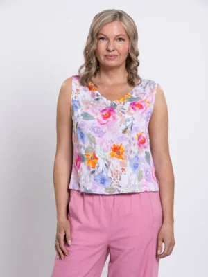 Blue Sky - Havana Tank Linen Bamboo