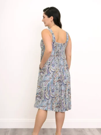 Blue Sky – Shauna Linen Bamboo Print Dresses & Tunics Bamboo