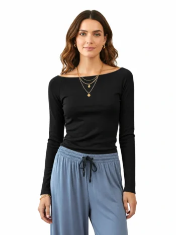 Om Grown – Sabrina Long Sleeve Boat Neck Top Tops & Blouses Designed in Canada Om Grown – Sabrina Long Sleeve Boat Neck Top Tops & Blouses Designed in Canada