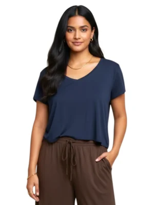 Om Grown - Verve Cropped V-Neck Tee