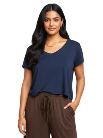 Om Grown - Verve Cropped V-Neck Tee
