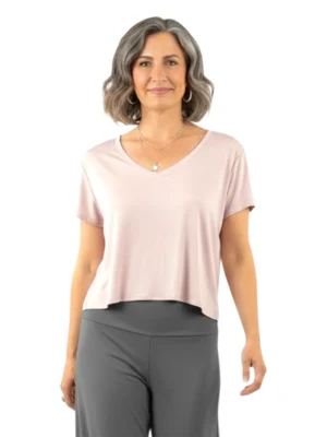 Om Grown – Verve Cropped V-Neck Tee Tees & Tanks Designed in Canada