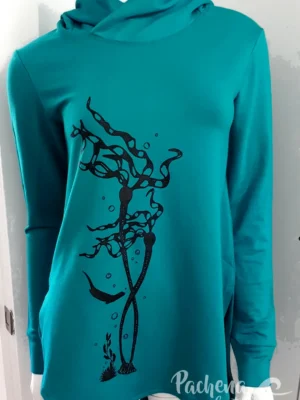 Shirttail hoodie Jade Bullkelp