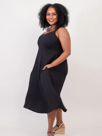 Blue Sky - Shauna Dress Linen Bamboo Solid