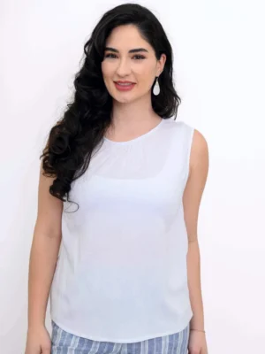 Blue Sky - Nina Tank Linen Bamboo