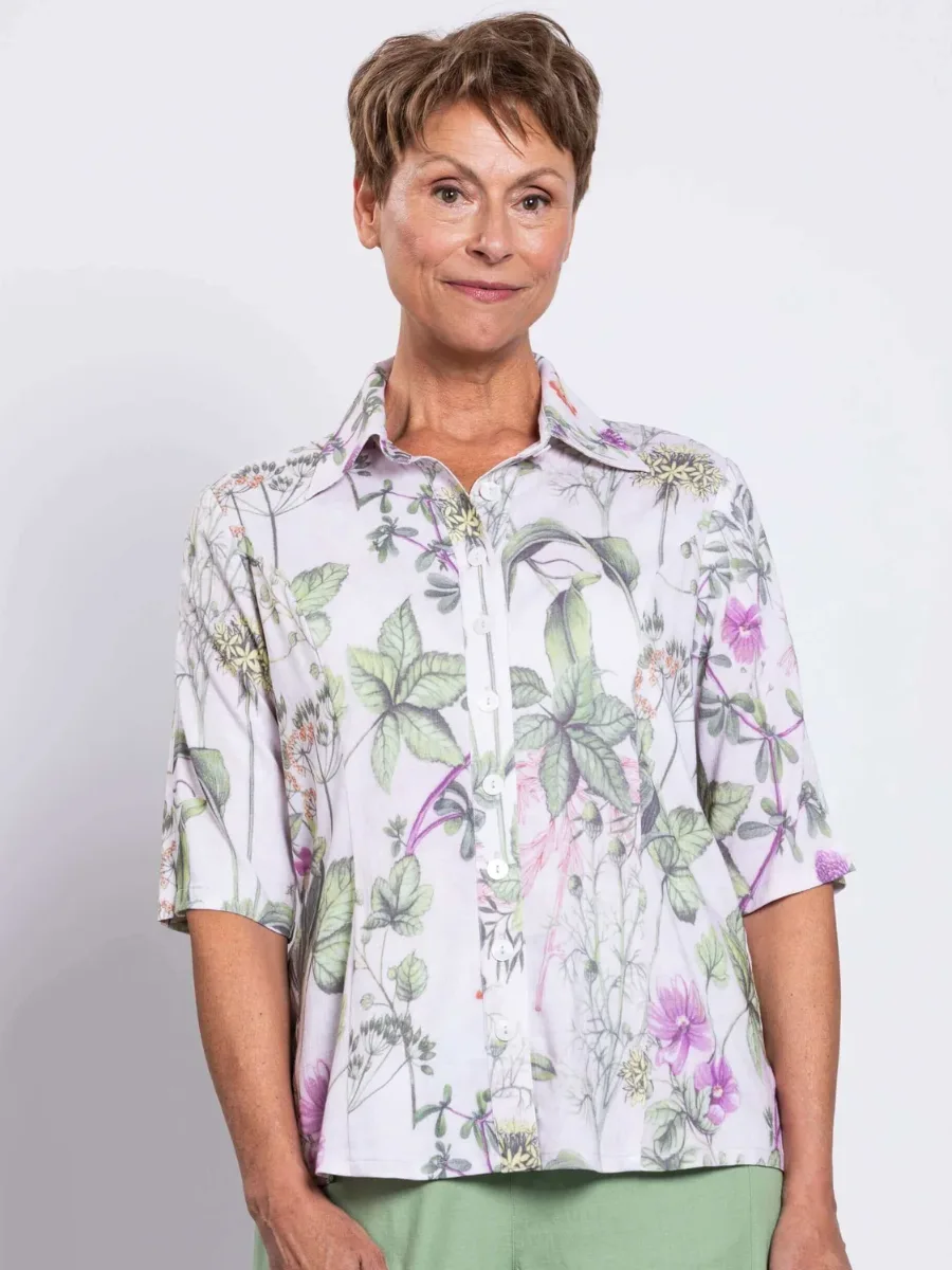 Blue Sky – Lorine Top – Print Tops & Blouses Bamboo Blue Sky - Lorine Top - Print