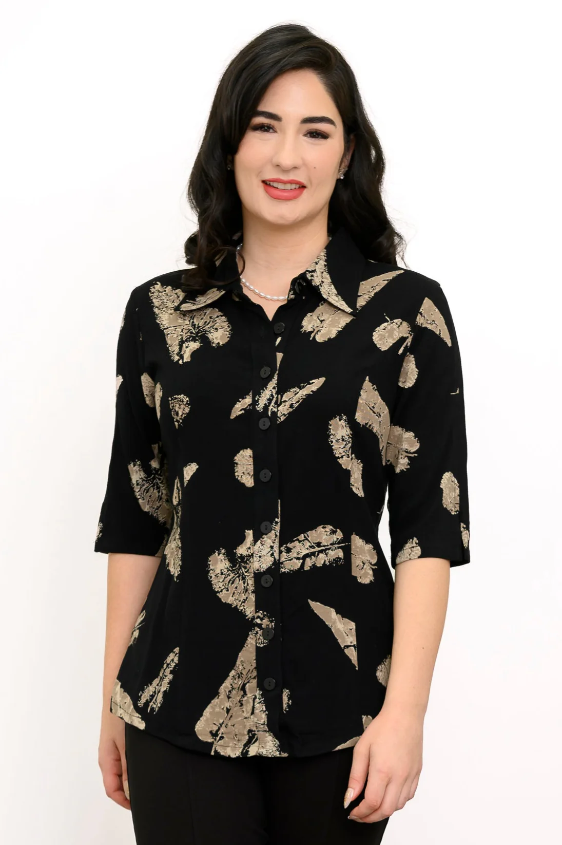 Blue Sky – Lorine Top – Print Tops & Blouses Bamboo Blue Sky - Lorine Top - Print - Image 4
