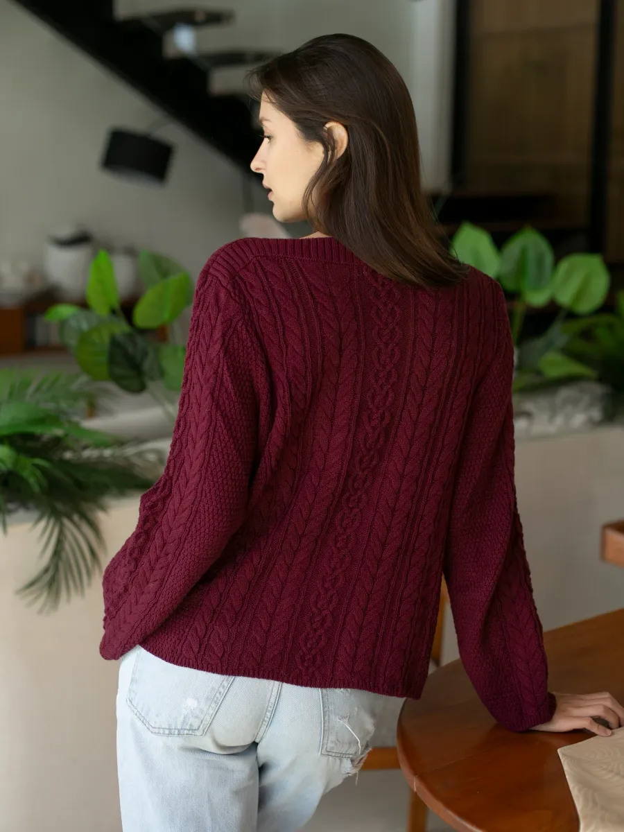 Echo Verde – Cable Car Sweater Organic Cotton Sweaters & Sweatshirts Designed in Canada Echo Verde - Cable Car Sweater Organic Cotton - Image 6