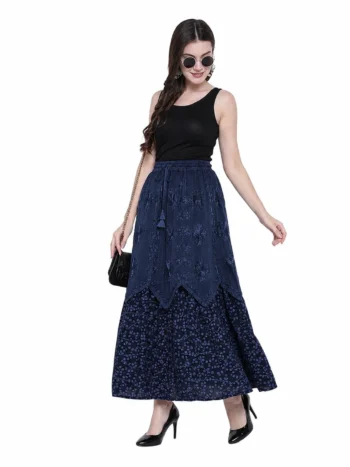Shalimar – Skirt Bamboo Long V-Border Skirts & Shorts Bamboo