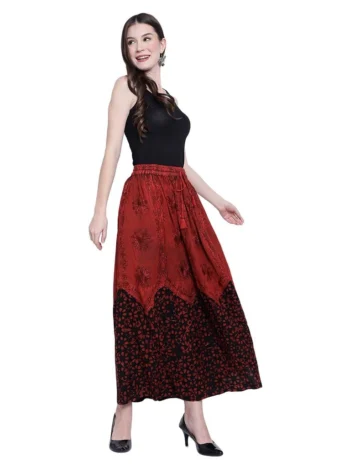 Shalimar – Skirt Bamboo Long V-Border Skirts & Shorts Bamboo