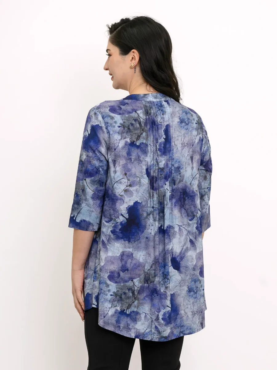 Blue Sky – Margate Blouse – Linen Bamboo Dresses & Tunics Bamboo Blue Sky - Margate Blouse - Linen Bamboo - Image 3