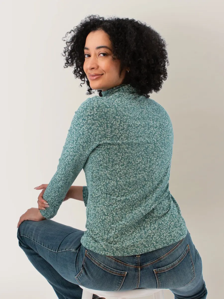 Old Ranch – Mariela Organic Print Turtleneck Tops & Blouses Fair Trade Old Ranch - Mariela Organic Print Turtleneck - Image 4