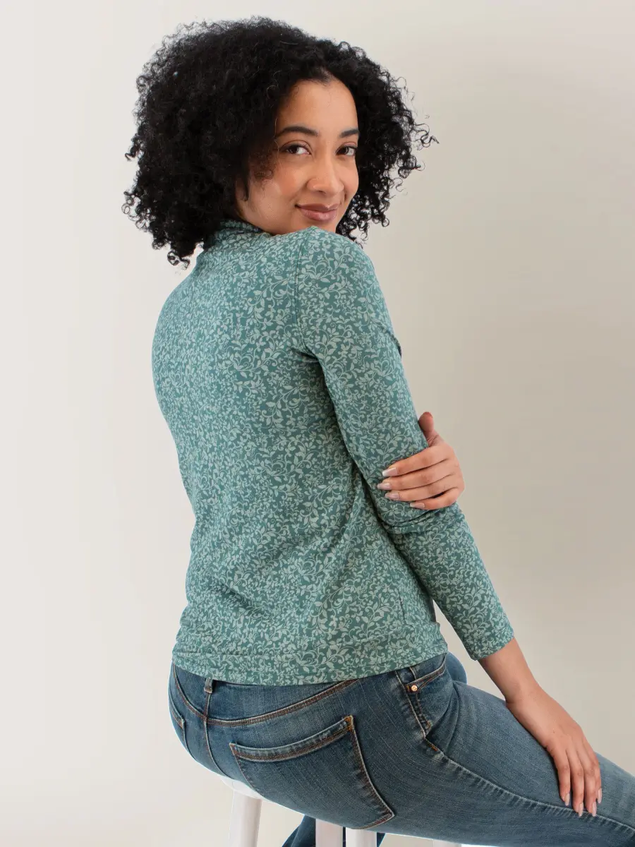 Old Ranch – Mariela Organic Print Turtleneck Tops & Blouses Fair Trade Old Ranch - Mariela Organic Print Turtleneck - Image 3