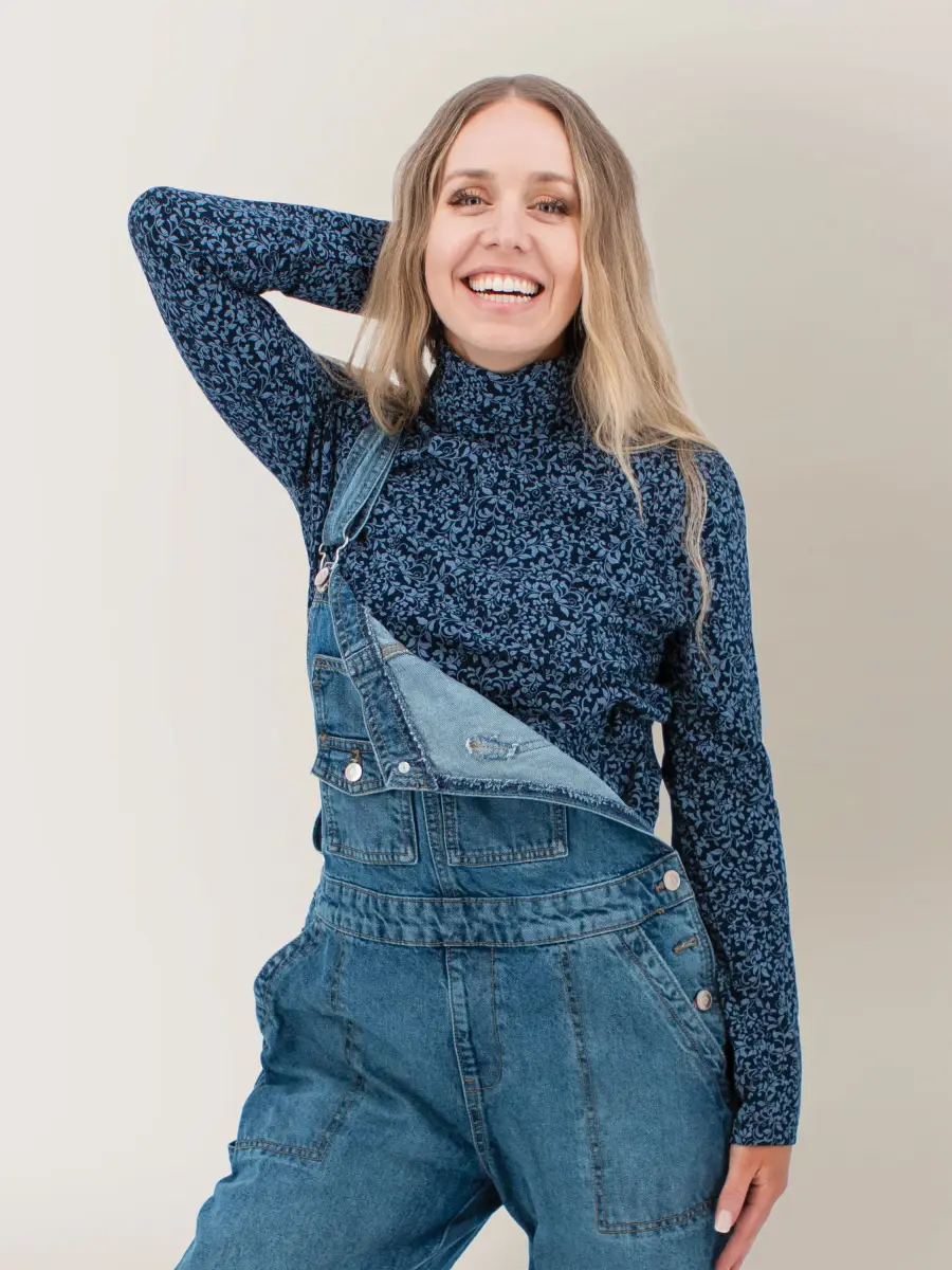 Old Ranch – Mariela Organic Print Turtleneck Tops & Blouses Fair Trade Old Ranch - Mariela Organic Print Turtleneck - Image 2