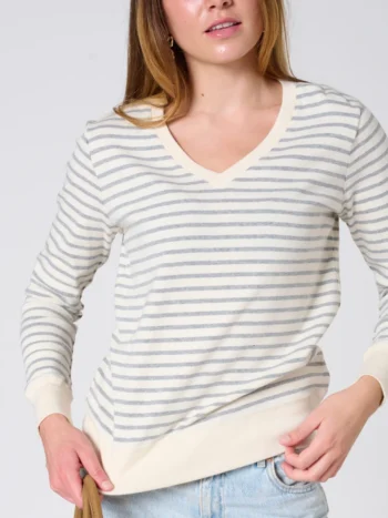 Preloved - Martina Stripe V-Neck Top